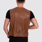 Jackson Leather Vest // Whiskey (M)