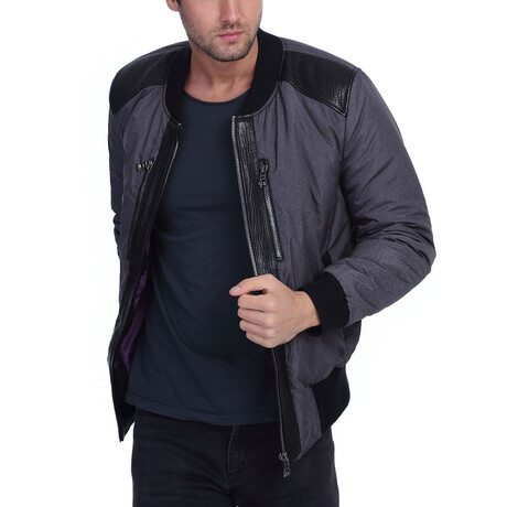 Newton Leather Jacket // Black + Gray (XS)