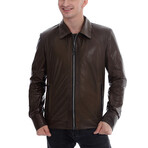 Jonas Leather Jacket // Green Tea (L)