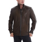 Jonas Leather Jacket // Green Tea (L)