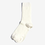 Basic Rib Crew Socks // Pack of 6 // White