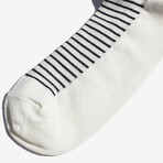 Nautical Stripe Crew Sock // White (Medium)
