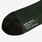 Basic Rib Crew Socks // Pack of 6 // Forest