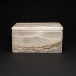 Genuine Rectangular Banded Onyx Jewelry Box