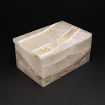 Genuine Rectangular Banded Onyx Jewelry Box