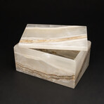 Genuine Rectangular Banded Onyx Jewelry Box