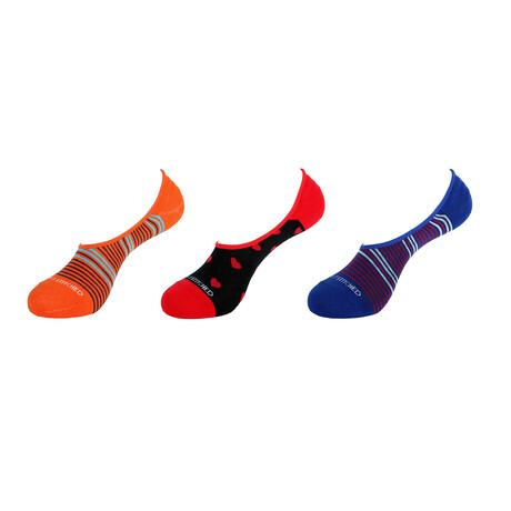 Hearts + Stripes No Show Socks // 3-Pack // Assorted