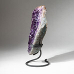 Genuine Natural Amethyst Crystal Cluster + Custom Metal Stand