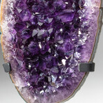 Genuine Natural Amethyst Crystal Cluster + Custom Metal Stand