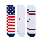 The Americana Socks // Red + White + Blue // Pack of 3 (L)