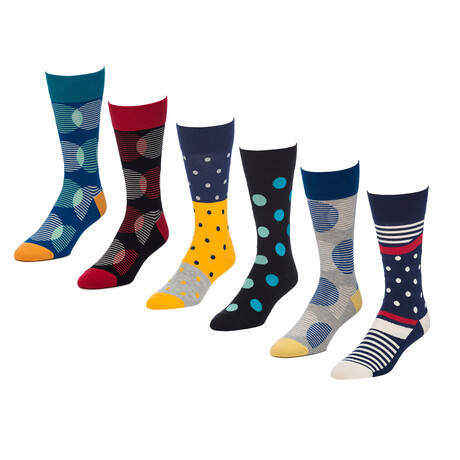 Wave Colossal Crew Socks // Pack of 6