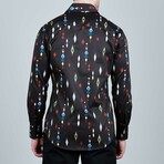 Ghost Dance Ikat Long-Sleeve Button-Down Shirt // Black (S)