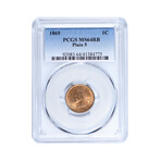 1865 Indian Cent PCGS Certified MS64RB Plain 5