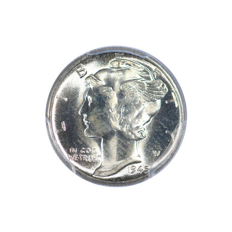 U.S. Mercury Silver Dime (1916-1946) // PCGS/NGC Certified Mint State-65 // Wood Presentation Box