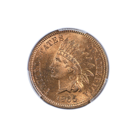 1865 Indian Cent PCGS Certified MS64RB Plain 5