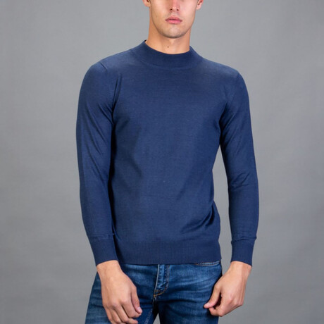Calgary Turtleneck Sweater // Mid Blue (Small)