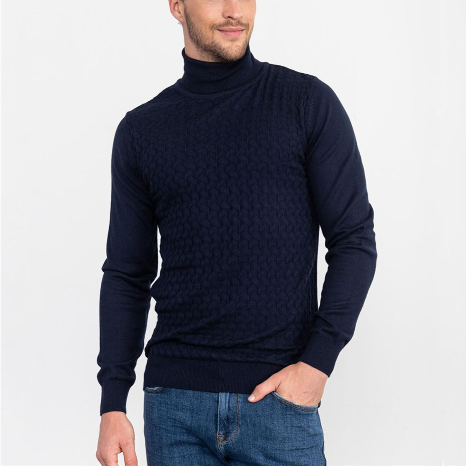 Lisbon Turtleneck Sweater // Navy Blue (Small) - Tudors - Touch of Modern