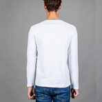Long Sleeve Slim Fit V-Neck T-Shirt // White (X-Small)