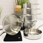 Stainless Steel // Tri-Ply Cookware 10-Piece set // Hammered