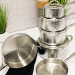 Stainless Steel // Tri-Ply Cookware 10-Piece set // Hammered