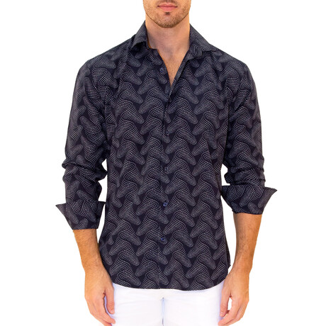 Nathan Long Sleeve Button-Up Shirt // Navy (XS)