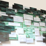 "Malachite" Glass and Metal Wall Sculpture (Small)