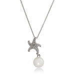 Mikimoto 18k White Gold Diamond + White South Sea Pearl Pendant Necklace II // Store Display