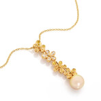 Mikimoto 18k Yellow Gold Diamond + South Sea Pearl Pendant Necklace // Store Display