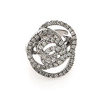 Damiani Bocciolo 18k White Gold Diamond Ring // Ring Size 7.5 // Store Display