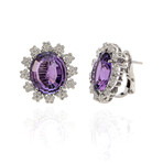 Pasquale Bruni Marilyn 18k White Gold Diamond + Amethyst Earrings // Store Display