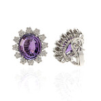 Pasquale Bruni Marilyn 18k White Gold Diamond + Amethyst Earrings // Store Display