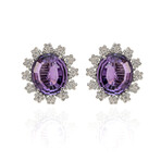 Pasquale Bruni Marilyn 18k White Gold Diamond + Amethyst Earrings // Store Display