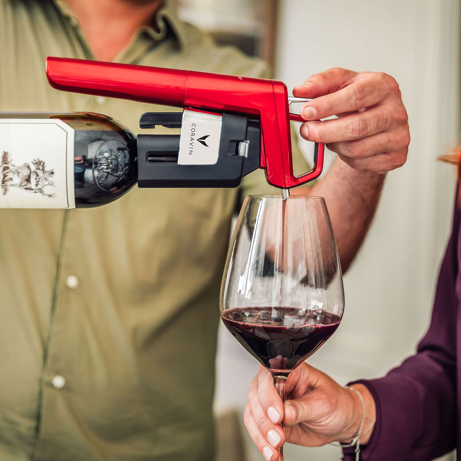 Timeless Six Wine Preservation System (Candy Apple Red) - Coravin ...