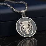 Masculine Wolf Medallion // Silver