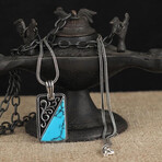 Relief Necklace // Silver + Black + Turquoise