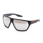 Men's Linea Rossa PS08US-DG02B067 Sunglasses // Black + Gray Polarized