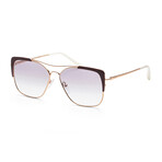 Women's PR54VS-40040958 Sunglasses // Rose Gold + Bordeaux + Clear Gradient Blue