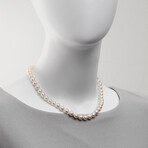 18k Two Tone + Diamond + Pearl Necklace
