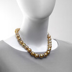 Assael // 18k White Gold + Diamond + Pearl Necklace // 18"