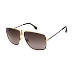 Carrera // Unisex Rectangular Sunglasses // Black + Gold