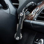 KeySmart Leather Compact Key Holder (Black)