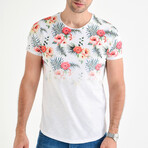 Floral T-Shirt // White (L)