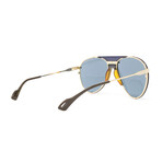 Unisex GG0740S Aviator Sunglasses // Blue + Gold