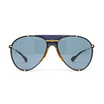 Unisex GG0740S Aviator Sunglasses // Blue + Gold