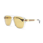 Men's GG0587S Sunglasses // Gray Transparent + Gold