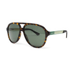 Men's GG0688S Sunglasses // Havana + Green