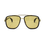 Men's GG0448S Sunglasses // Black + Yellow
