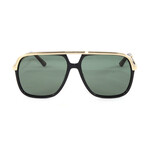 Unisex GG0200S Sunglasses // Black + Gold + Green