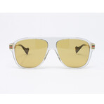 Men's GG0587S Sunglasses // Gray Transparent + Gold
