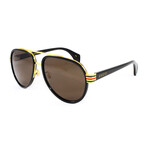 Men's GG0447S Sunglasses // Black + Brown